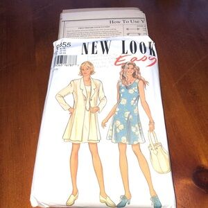 New Look 6355 Easy Sewing Pattern for Dress and Coat- free shipping
